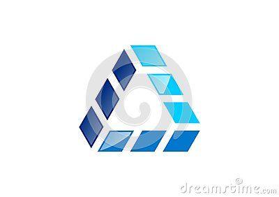 Blue Building Logo - Triangle building logo, house architecture, real estate, home