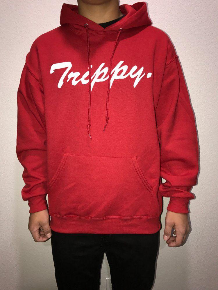 Red And White D Logo - Red/ white logo hoodie