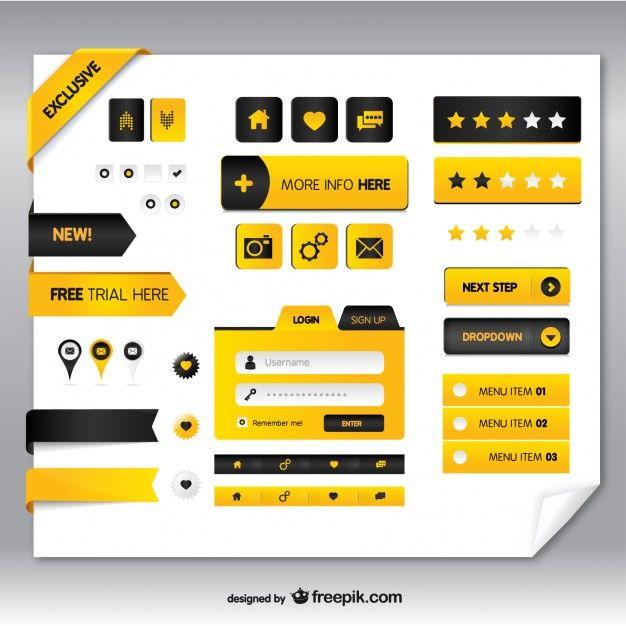 Black and Yellow Logo - Black and yellow buttons Vector | Free Download