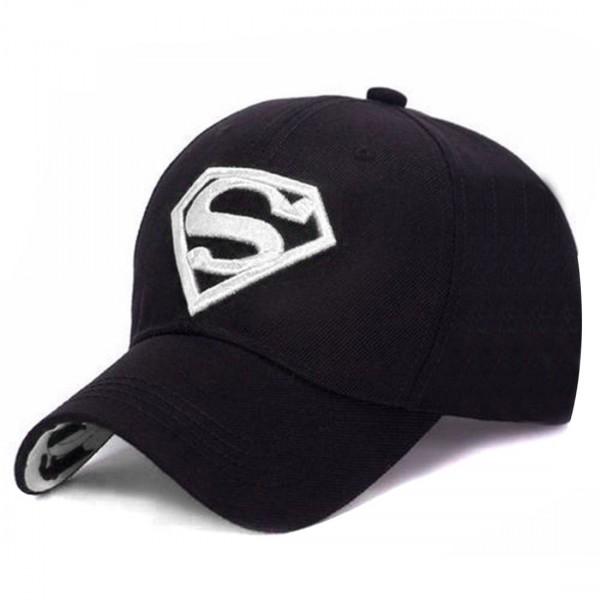 Blue and Silver Superman Logo - Superman Logo Crest Black Silver Baseball Cap