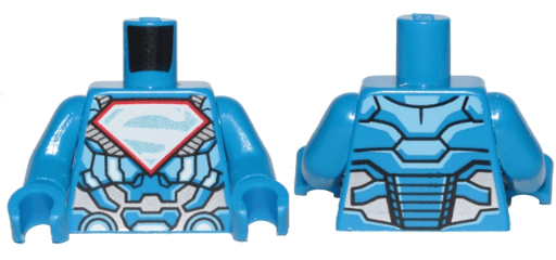 Blue and Silver Superman Logo - BrickLink - Part 973pb3312c01 : Lego Torso Armor with Silver ...