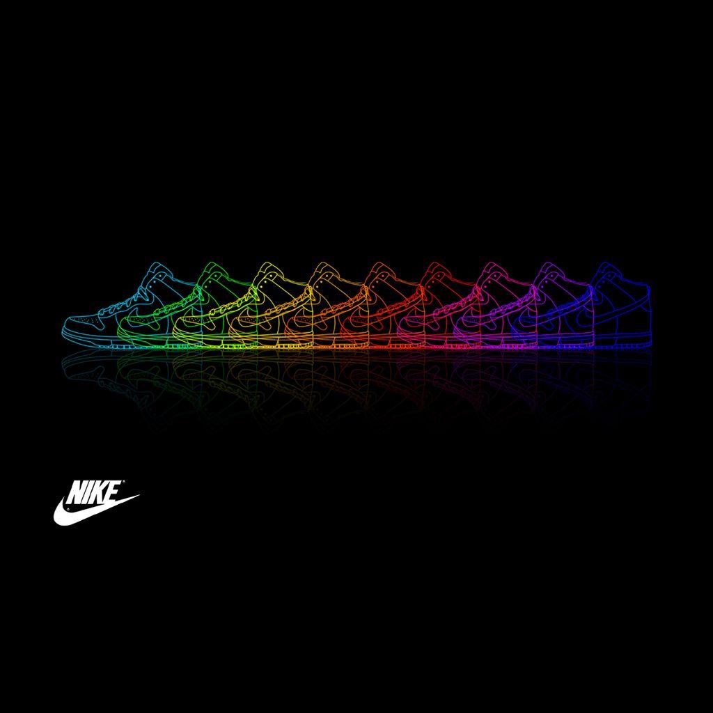 Rainbow Nike Logo - Nike Shoe Rainbow iPad Wallpaper | ipadflava.com