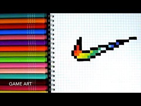 Rainbow Nike Logo - Handmade Pixel Art - How to draw RAINBOW NIKE LOGO - EASY #Pixel Art ...
