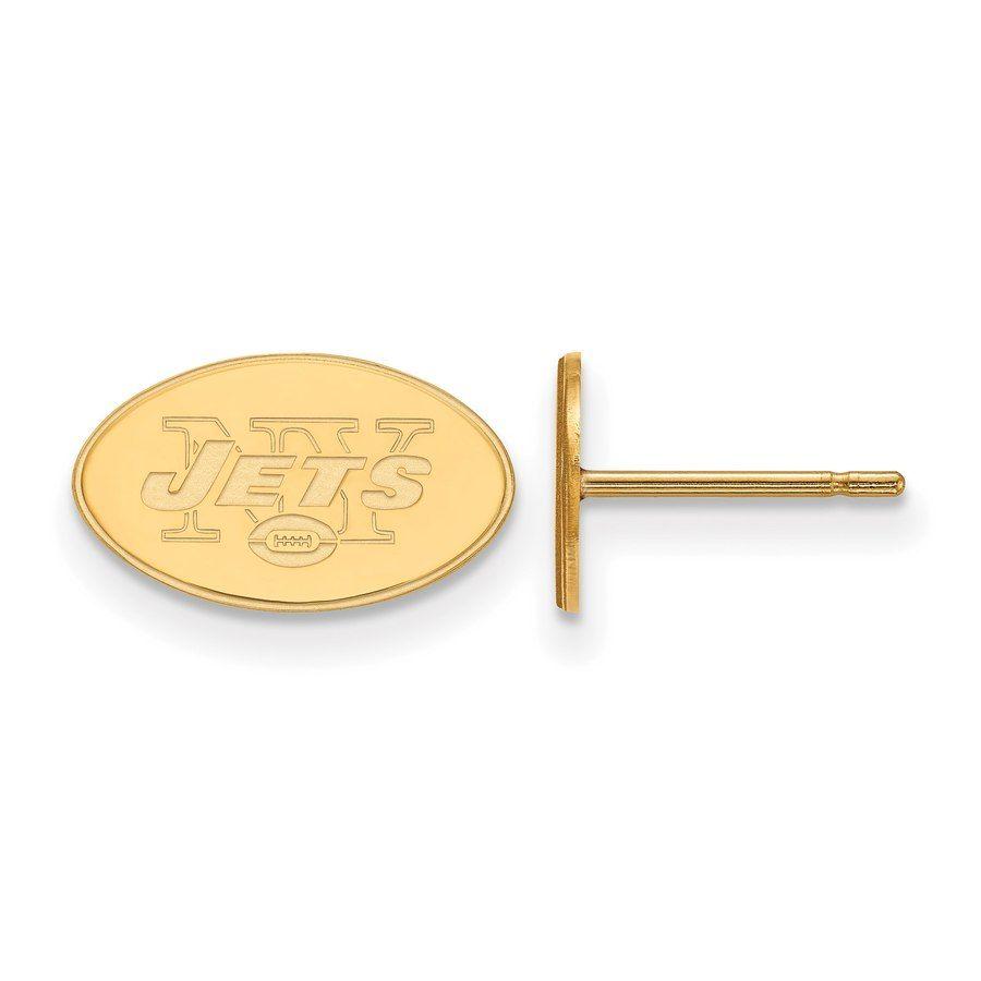 Small New York Jets Logo - New York Jets Gold-Plated Small Logo Post Earrings