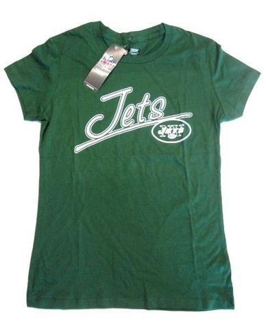 Small New York Jets Logo - New York Jets NFL Green w/ White Text Logo Short Sleeve T Shirt Top ...