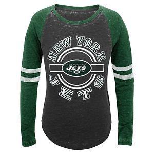 Small New York Jets Logo - NFL New York Jets Youth Girls Small 6/6x Team Color Logo Long Sleeve ...