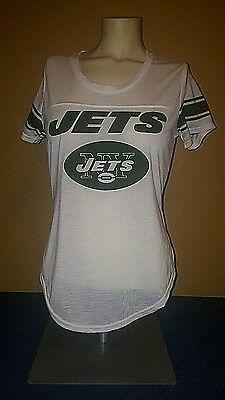 Small New York Jets Logo - NEW MAJESTIC NFL New York Jets Logo White Ultra Soft Shirt Womens ...