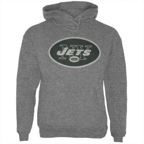 Small New York Jets Logo - New York Jets - Distressed Logo Hoodie - Small