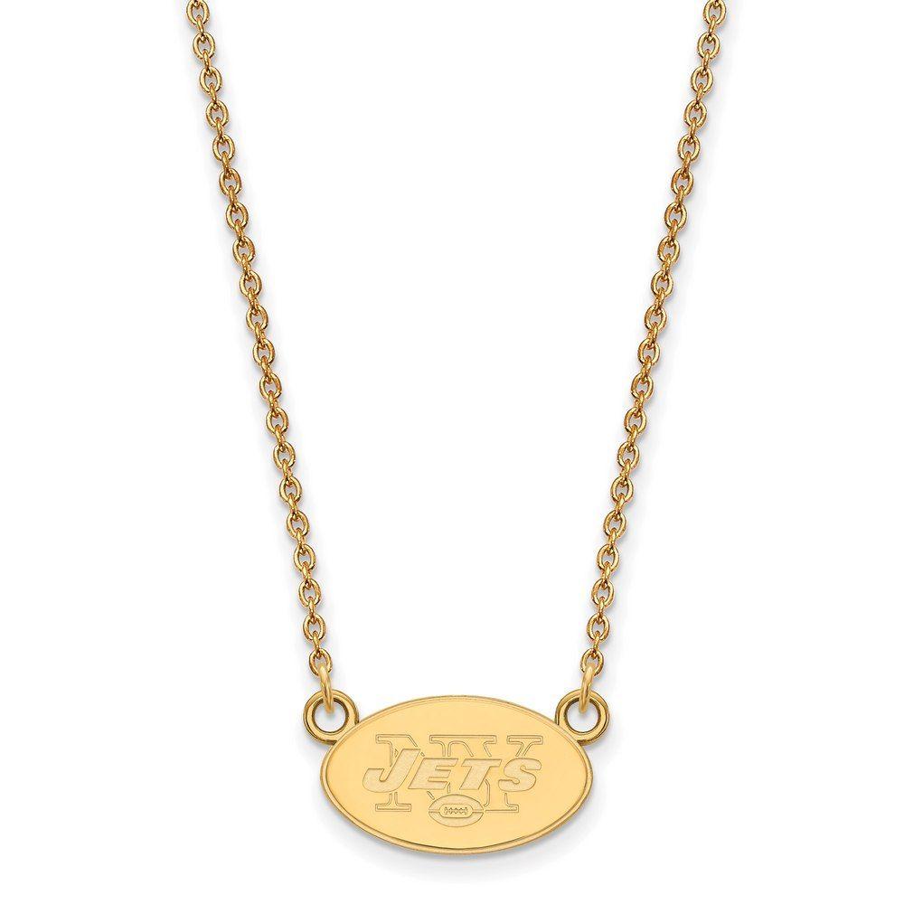 Small New York Jets Logo - New York Jets Gold-Plated Small Logo Split Chain Necklace, NBCSports ...