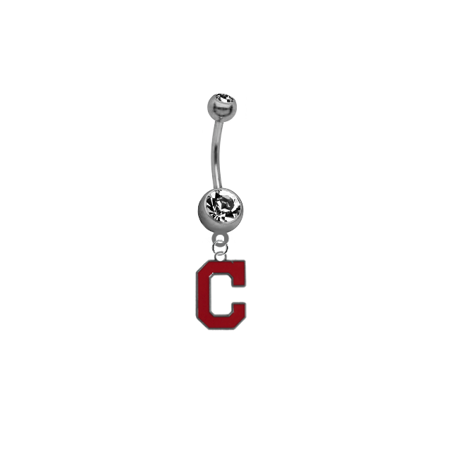 Cleveland Indians C Logo - Cleveland Indians C Logo MLB Baseball Belly Button Navel Ring