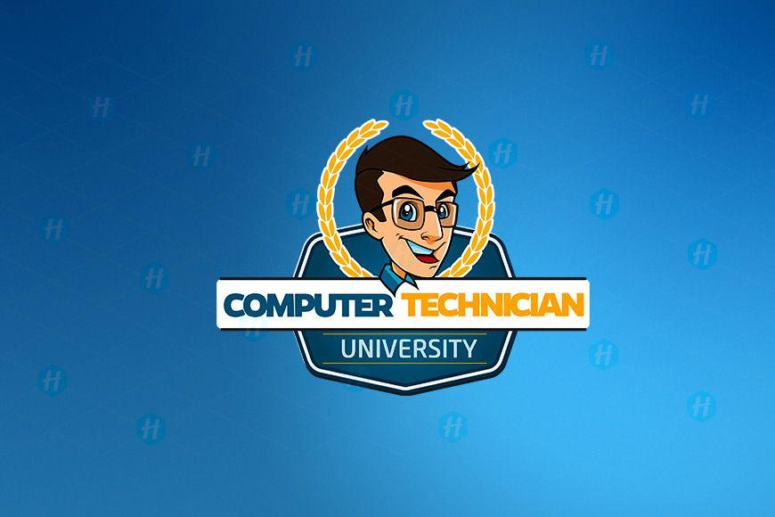 Technician Logo - Computer Technician University Cartoon Logo Design | HipMascots