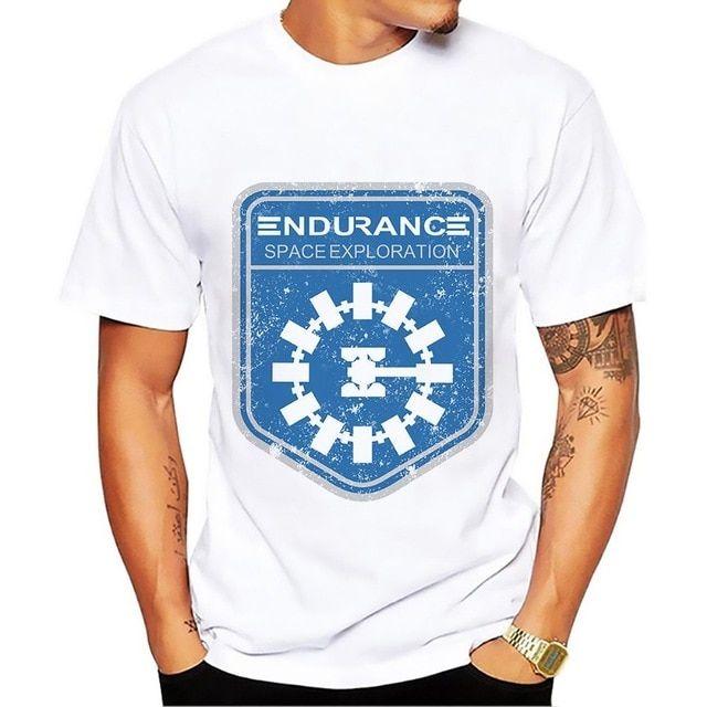 Endurance Logo - new white casual Interstellar ENDURANCE logo badge t shirt men plus