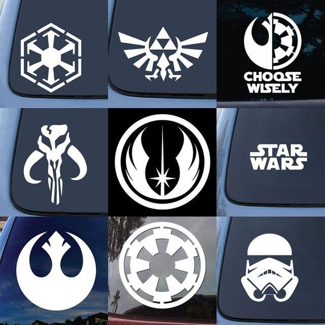 Cool Movie Logo - 9pcs/lot American Movie Star Wars Logo car styling Cool funny High ...