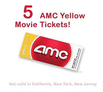 Yellow Ticket Logo - Amazon.com : 5 AMC Theatre Yellow Movie Tickets SAVE $12.50