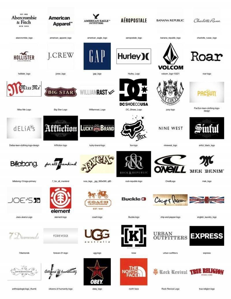 Brand of Apparel Logo - Young Men's Clothing Brands. name brand clothing here is a list