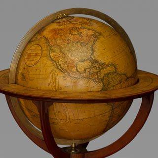 Antique World Globe Logo - Antique Globes. Antique World Map. Antique Globes. Rare