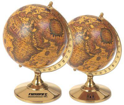 Antique World Globe Logo - Cartographica Old World Globe