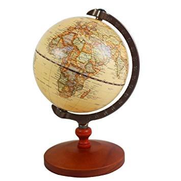 Antique World Globe Logo - KiaoTime 5 inch Diameter BROWN Vintage World Globe Antique ...