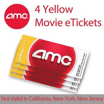 Yellow Ticket Logo - AMC 4 Pack Yellow Movie ETickets