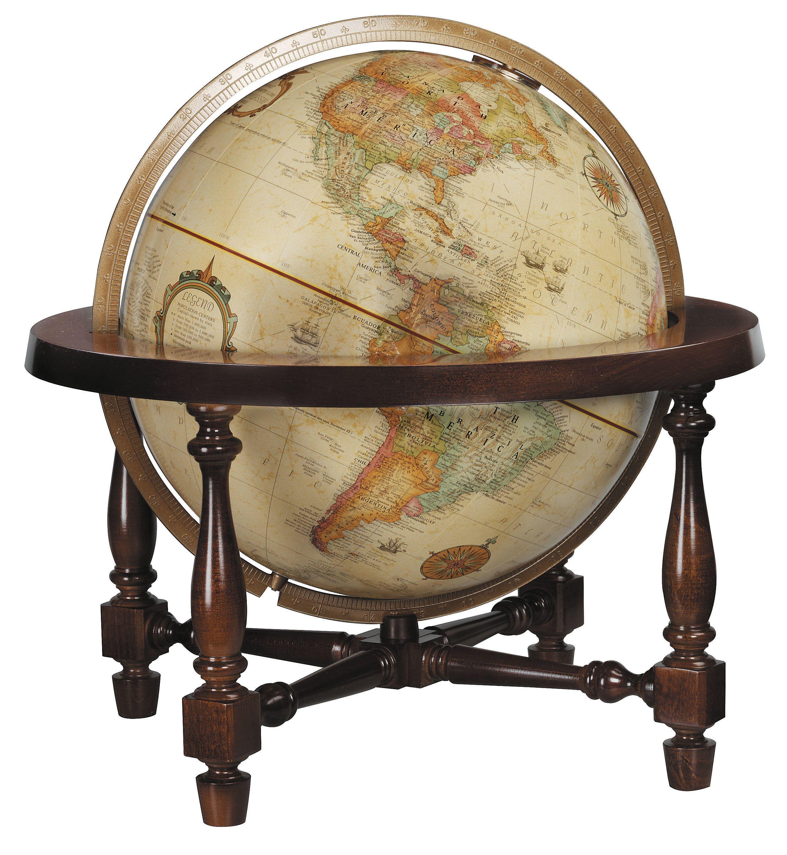 Antique World Globe Logo - Replogle Colonial Antique World Globe