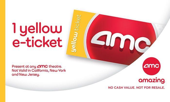 Yellow Ticket Logo - AMC: $8.99 for One AMC Yellow E-Ticket at AMC Theatres (40% Off ...