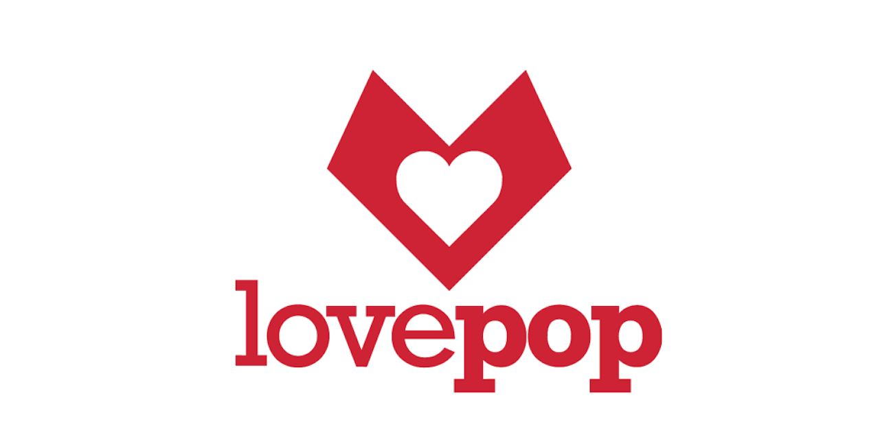 Red Symbol Logo - Lovepop. Magical Pop Up Greeting Cards