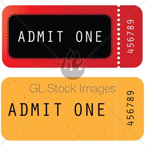 Yellow Ticket Logo - Red Yellow Ticket Admit One · GL Stock Image