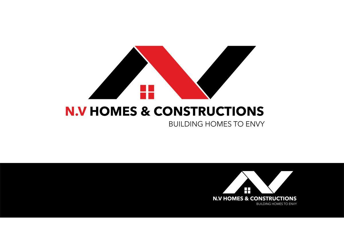 NV Logo - Business Logo Design for N.V homes & constructions. Tag line