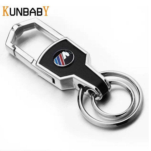 Silver M3 Logo - KUNBABY Keychain Silver Leather Car Key Ring Keyring Pendant Key ...