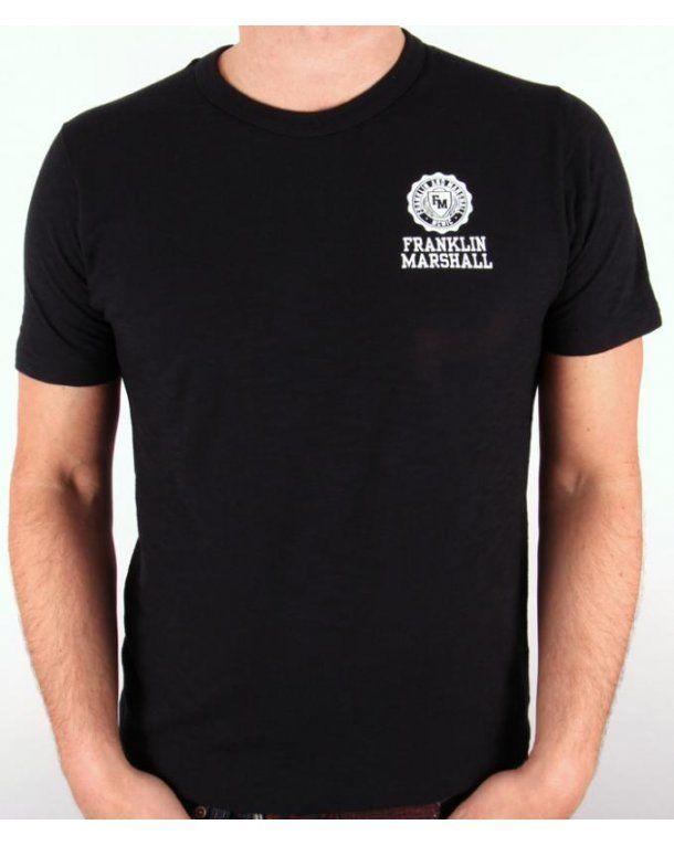 Black T Circle Logo - Franklin And Marshall T Shirt Circle Logo Black Marl