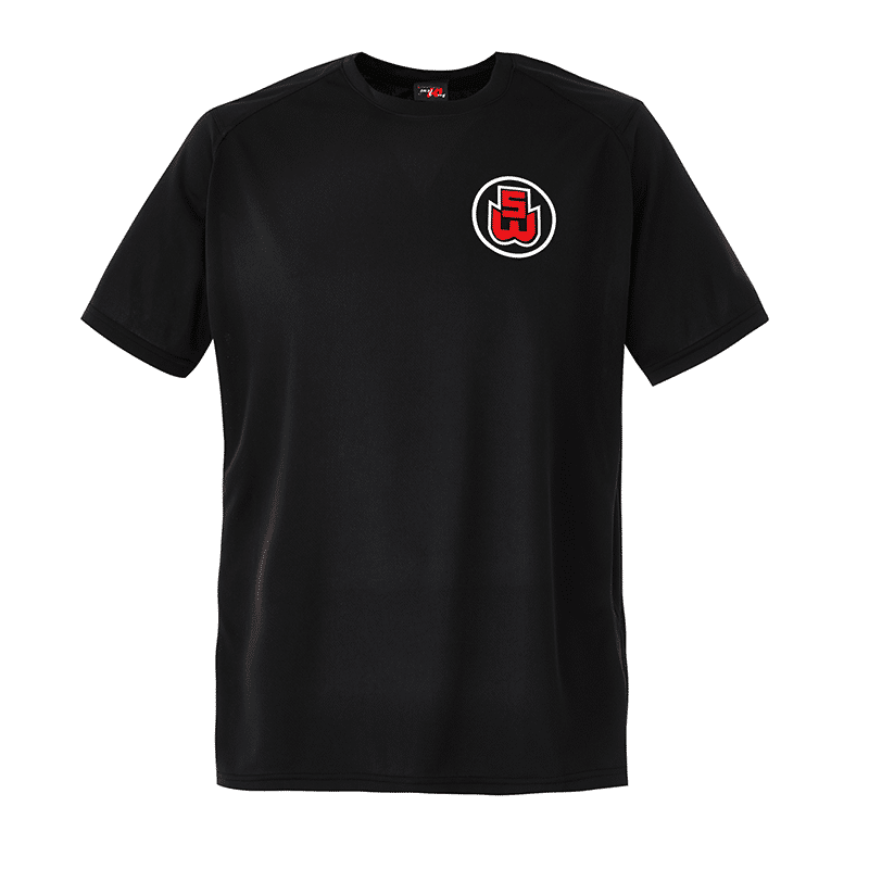 Black T Circle Logo - Dri Fit Training T-Shirt - Small Circle SW Logo | Suzi Wong Creations