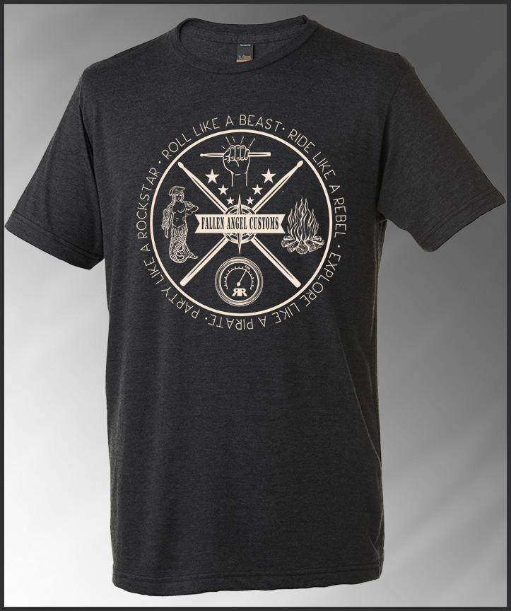 Black T Circle Logo - Fallen Angel Customs Circle Logo Unisex T Shirt
