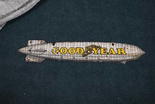 Goodyear Winged Foot Logo - 219: Goodyear with winged foot logo on the Blimp, DSP d