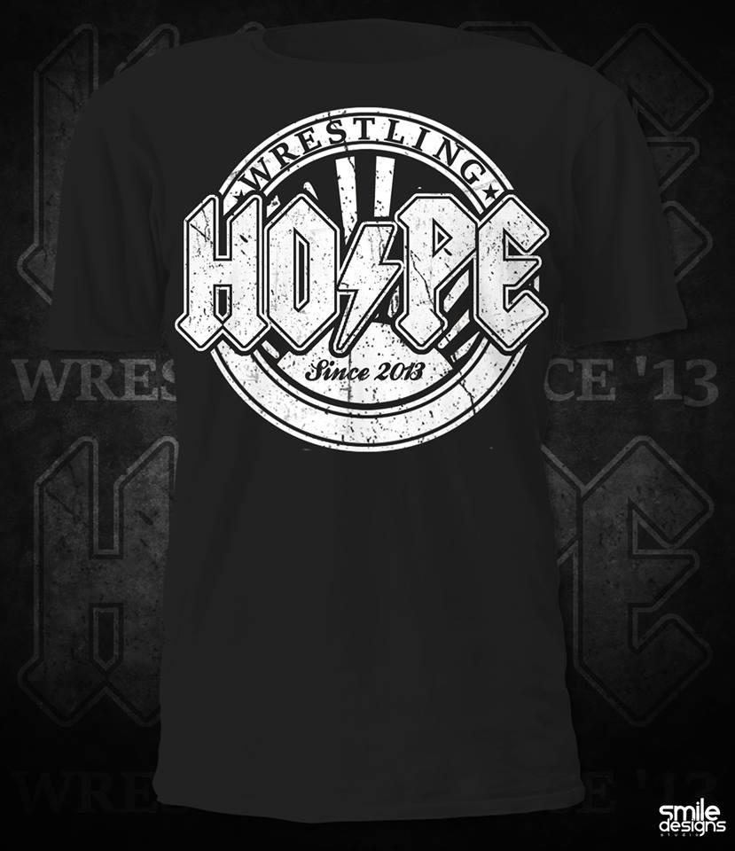 Black T Circle Logo - HOPE Wrestling Circle Design T-Shirt Black/White Print