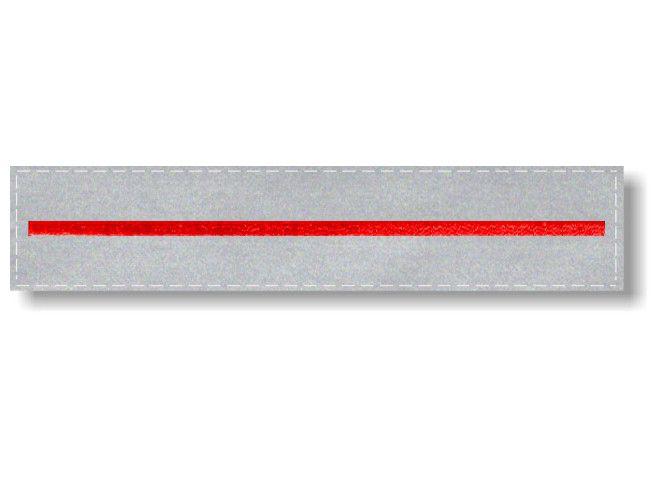 Thin Red Rectangle Logo - Embroidered Thin Red Line Strip on Reflective Backing