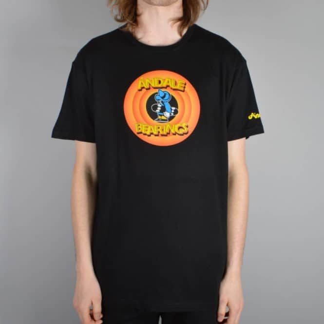 Black T Circle Logo - Andale Bearings Circle Skate T Shirt
