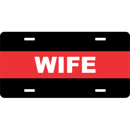 Thin Red Rectangle Logo - Firefighter Thin Red Line Wife License Plate - Walmart.com