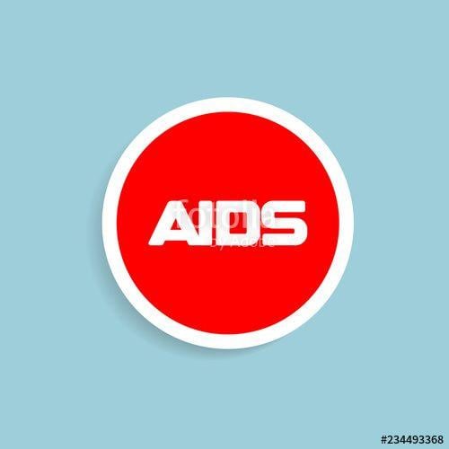 Round Blue and Red Company Logo - Stop AIDS red round design vector emblem. HIV awareness, care and ...