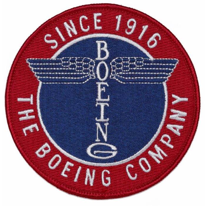 Round Blue and Red Company Logo - Boeing Totem Round Patch – PilotMall.com