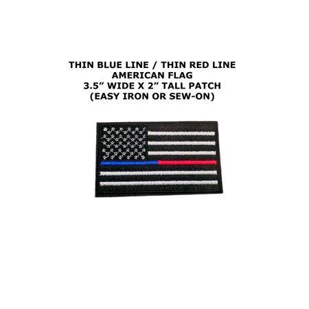 Thin Red Rectangle Logo - Thin Blue Line/Thin Red Line US Flag Embroidered Iron/Sew-on Comics ...
