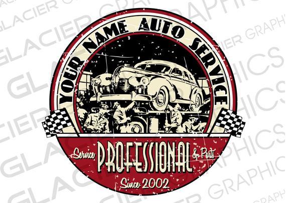 Custom Automotive Logo - Custom Vintage Auto Shop Logo Custom Auto Body Logo Custom | Etsy