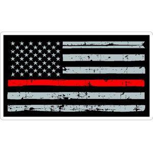 Thin Red Rectangle Logo - Thin Red Line Rustic American Flag - Rectangle Sticker at Sticker Shoppe