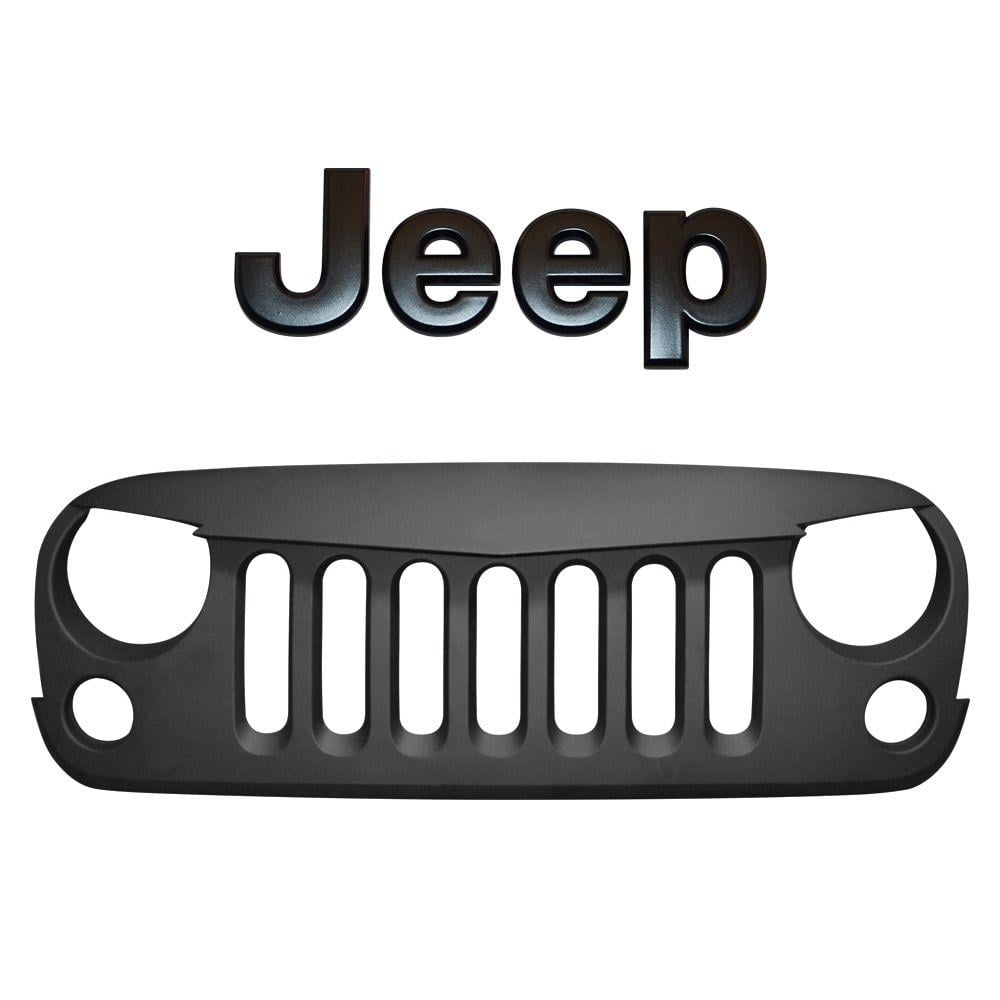 Jeep White Logo - 07-Current JK BLKMTN Angry Grill w/Seal (Matte Black) – CBJeep