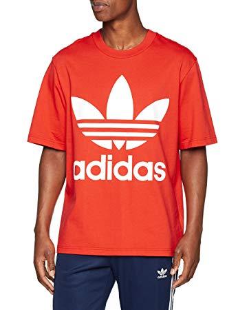 Red X Sports Logo - adidas Men's Trefoil Oversize T-Shirt - Hi-Res Red, X-Large: Amazon ...