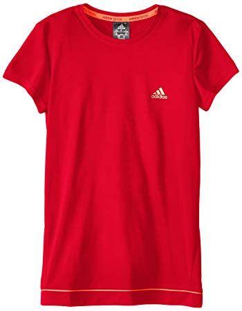 Red X Sports Logo - Adidas Performance Girls Galaxy Tee, Power Red, X Small: Amazon.co