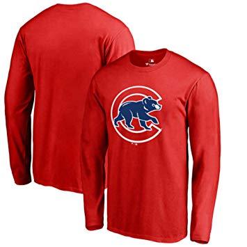 Red X Sports Logo - Fanatics Branded Chicago Cubs Primary Logo Long Sleeve T Shirt