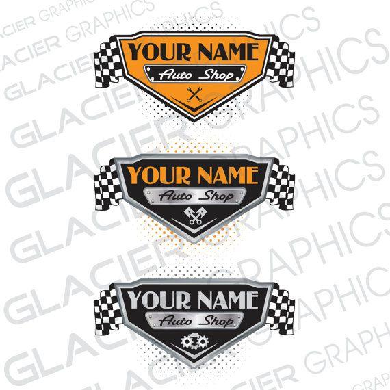 Vintage Custom Auto Shop Logo - Vintage Auto Shop, Auto Body, Auto Service Motorcycle Shop Custom ...