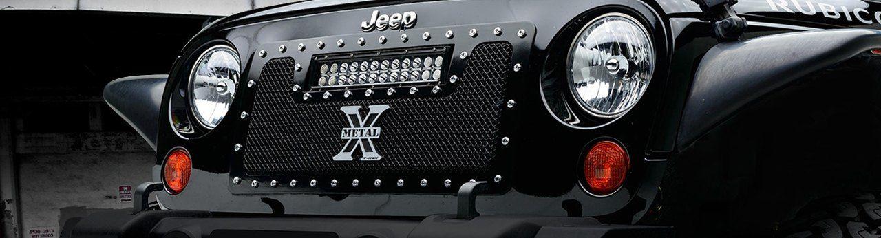 Black Jeep Grill Logo - Jeep Custom Grilles | Billet, Mesh, CNC, LED, Chrome, Black