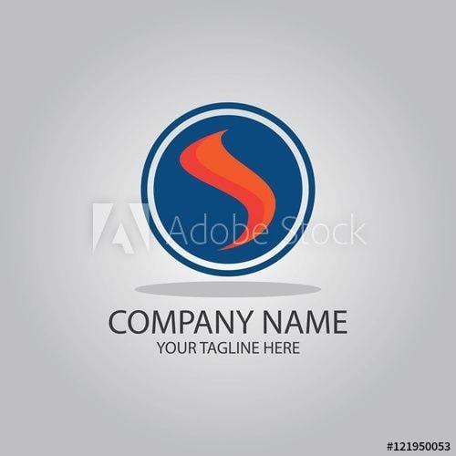 Round Blue and Red Company Logo - round sign with red flame logo this stock vector and explore