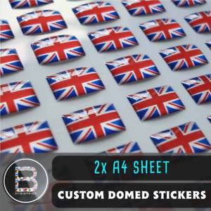 Round Blue and Red Company Logo - Custom Domed Resin Stickers / 2 x A4 SHEET / 3D Business ...